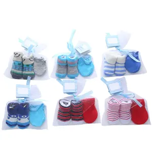 Chaussettes en coton doux pour bébés, jeu de mitaines à 5 orteils Anti-rayure, pour garçons et filles de 0 à 12 mois, design dessins animés