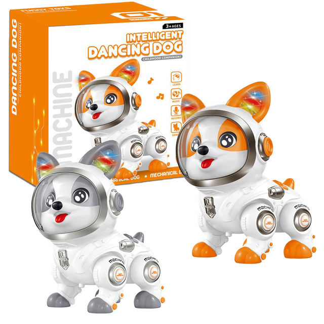Smart Voice Recording Plastic Walking Robot Dog with Music Lights Kids Educational Toy