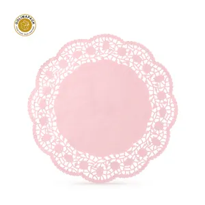 OOLIMA Custom Printed Air Fryer Paper Eco Friendly White Round Lace Paper For Food Cakes Desserts Doilies