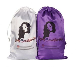 Pochette de rangement pour perruque en satin biodégradable de luxe avec logo personnalisé, fermeture à cordon – Réutilisable, durable, cadeau promotionnel pour les cheveux - Product Image 6