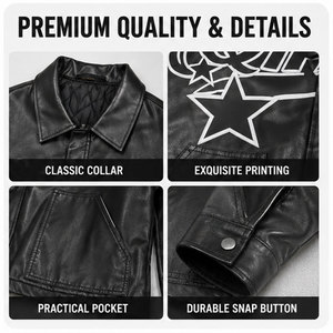 <span class=keywords><strong>Giacca</strong></span> Bomber da <span class=keywords><strong>Uomo</strong></span> Personalizzata di Alta Qualità in <span class=keywords><strong>Pelle</strong></span> PU Stampata con Colletto Rovesciato e Ricamo in Ciniglia - Product Image 3