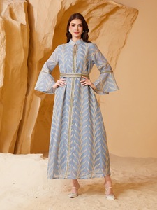 Nouvelle Abaya Ethnique Longue et Respirante de Dubaï 2026 – Robe Décontractée pour Mariage et Ramadan en Polyester Brodé avec Manches Cloche Élégantes - Product Image 4