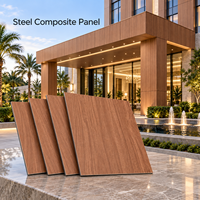 Panneau composite en acier de 4 mm 4x8 pieds en bois pour façades de bâtiments commerciaux