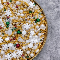 100g de pépites solides pour gâteaux, ingrédients de décoration de pâtisserie avec des perles de sucre mélangées, version améliorée pour Noël