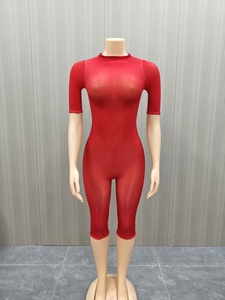FF1499 <span class=keywords><strong>Combinaison</strong></span> moulante sexy ultra-extensible en polyester brillant pour femme, tenue de soirée transparente, <span class=keywords><strong>combinaison</strong></span> une pièce, vêtement de rue - Product Image 5