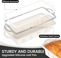 Moule à pain en silicone SILIKOLOVE, forme rectangulaire, LFGB, antiadhésif, sans BPA, avec cadre renforcé en métal, pour pain, gâteau, cuisson
