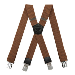 Tirantes Elásticos para Hombre, de Alta Calidad, Ajustables, en Forma de X, con Diseño de Grano de Maíz, 3.8 cm de Ancho, 4 Clips - Product Image 1