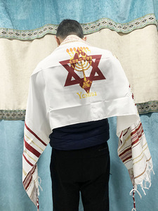 <span class=keywords><strong>3</strong></span> màu xanh đỏ David của ngôi sao talit Do Thái cầu nguyện khăn choàng talite nhà sản xuất - Product Image 3