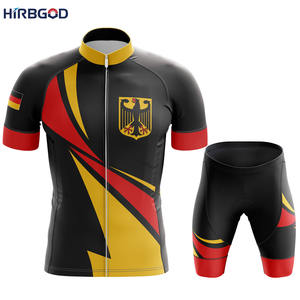 HIRBGODメンズアダルトサマーブラックドイツサイクリングジャージーセット - Product Image 6