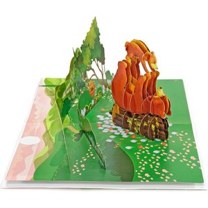 Carte de vœux d'anniversaire pop-up en papier 3D avec impression numérique et vernissage mat 4 couleurs pour l'occasion des anniversaires - Product Image 6
