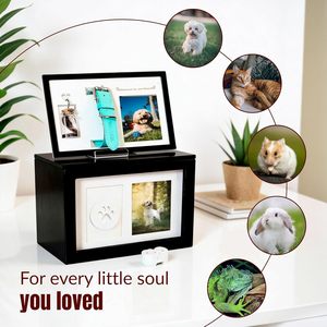 Wooden Pet Urn Rectangle Durable Photo Frame Dog <b>Memorial</b> <b>Box</b> Pet Funeral Supplies - Product Image 1