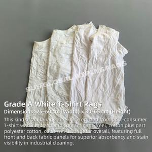 reclaimed Cutting Tshirt Rags Cotton <b>Wiping</b> Rags Print White <b>Industrial</b> Cleaning Workshop Rags Cleaning Cloth - Product Image 2