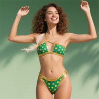 2025 personnalisé mignon point imprimé tissu une pièce Bikini effronté maillot de bain maillots de bain pour femmes filles fabricant propre étiquette