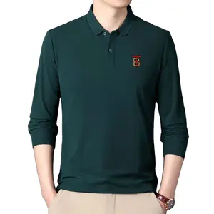 Da uomo accogliente M L XXL XXXL Polo con Logo personalizzato camicie traspiranti a maniche lunghe 100 cotone