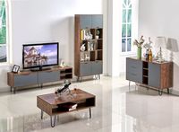 Antique meuble de télévision en bois grand meuble mélamine Mdf côtés supports 65 pouces noir Table haut nouveau Design hôtel panneau meubles