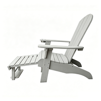 Chaises Adirondack pliantes en plastique HIPS durables, imperméables, modernes, pour jardin et terrasse, avec repose-pieds coulissant
