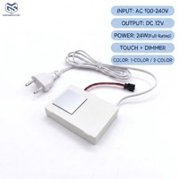 Bouton unique 100-240V 1A 2A 3A salle de bain vanité miroir gradateur lumière LED miroir tactile capteur interrupteur pour Led bande lumineuse