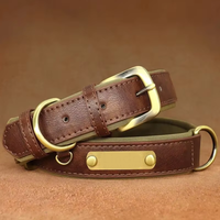 Collier pour chien en cuir PU gravé avec une identification, doublure en néoprène, design durable pour chiens de taille moyenne et grande