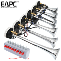Control remoto sin batería, serie ZS-317-1, bocina musical de 6 trompetas con melodía agradable, 24v o 12v, bocina eléctrica musical de aire con seis trompetas.