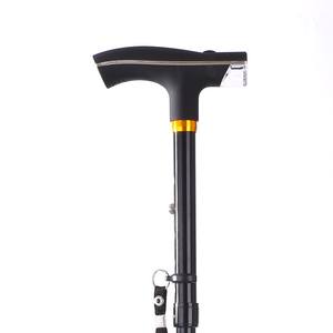 Canne pliante Cleye, bâton de marche épaissi à quatre pieds avec lumière, télescopique, pour personnes âgées, modèle noir 8007 1 - Product Image 5