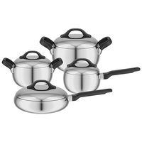 Ensemble de casseroles professionnel en acier inoxydable à 3 couches en forme de pomme avec couvercle, marmite à soupe tri-couche pour hôtel et restaurant
