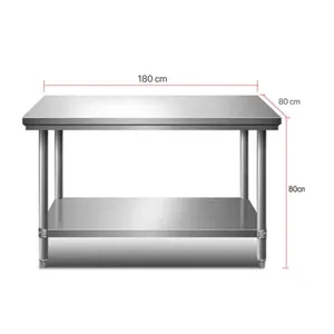 Stainless steel equipment commercial kitchen counter double deck