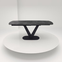 Ensemble de table à manger extensible en céramique de haute qualité - 4 chaises rembourrées pour les petits et grands espaces