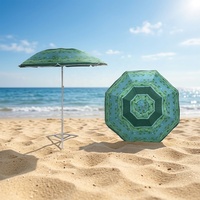 Parasol de plage minimaliste en polyester 210T à impression numérique, protection UV, grand diamètre (140 cm), soleil/pluie, couleur personnalisée