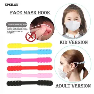 ganchos de oreja máscara Suppliers-Epsilon-ganchos para las orejas con dibujos animados para niños, antideslizantes, ajustables, de extensión, con hebilla