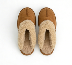 Pantuflas Cálidas <span class=keywords><strong>de</strong></span> Piel Sintética Color Camel con Suela Antideslizante Ligera <span class=keywords><strong>de</strong></span> TPR y Punta Cerrada para Adultos - Product Image 2
