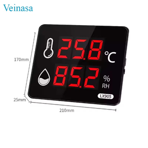 Veinasa-HEC-106 Termometro Digitale Personalizzabile con Sonda Integrata, Display LED a Schermo Grande e Allarme per Misurazioni di Temperatura e <span class=keywords><strong>Umidità</strong></span> - Product Image 6