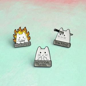 Huy Hiệu Mèo Nhỏ Màu Trắng <span class=keywords><strong>Pin</strong></span> Tinh Tế Mới Thời Trang Động Vật <span class=keywords><strong>Pin</strong></span> Ve Áo Tráng Men Kim Loại Tùy Chỉnh - Product Image 5