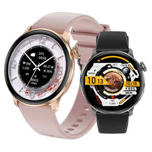 Montre connectée étanche pour femme DS5 1,43 pouces avec suivi GPS, gestion de la santé physiologique féminine, montre noire rose tendance - Product Image 1
