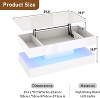 Table basse avec rangement, table basse nordique relevable