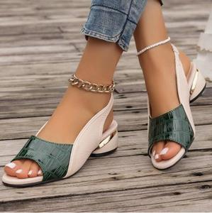 Agent de Sourcing Commercial Fiable FTS 1688.com – Mules à Talon Bas et Bout Ouvert, Motif Croco Gaufré, Color Block, Livraison DDP à Prix Réduit - Product Image 2