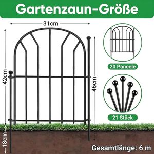Clôture en métal pour la sécurité des enfants et des animaux domestiques, barrière en fer forgé noir à pointes pour la décoration de la terrasse, du jardin et de la cour - Product Image 1
