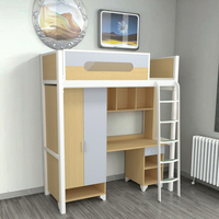 Mobilier pour dortoir d'école universitaire Lit superposé pour étudiant avec bureau Lit en bois métallique à deux étages pour chambre à coucher