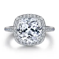 MuShan Sieraden 925 Sterling Zilveren Ringen Bands Verlovingsring 7A Zirconia Valentijn Moderne Verjaardag Vrouwen Gift