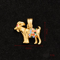 Colgante de Acero Inoxidable con Zirconia de Colores, Diseño de Cabra del Zodíaco, Bonito Amuleto DIY para Collar, Accesorio de Joyería Versátil y de Moda para Mujer