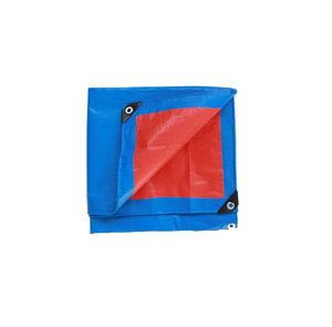 Fabricant de bâches en PE, bâche imperméable de 180 g/m², couleur orange/bleu, avec œillets - Product Image 4