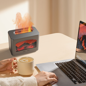 Đa Màu sắc USB 200ml nhà thông minh 3D <span class=keywords><strong>LED</strong></span> lửa hiệu ứng siêu âm độ ẩm không khí lò sưởi ngọn lửa hương thơm hương thơm khuếch tán - Product Image 4