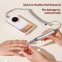 Ponceuse à ongles électrique rechargeable avec têtes de ponçage pour l'exfoliation, le retrait du vernis gel et le polissage professionnel des peaux mortes