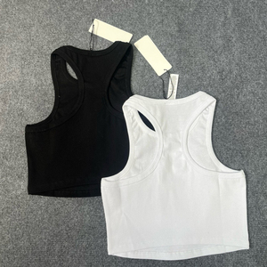 Camisetas sin mangas de algodón transpirable para <span class=keywords><strong>mujer</strong></span>, de moda, con alto soporte, para yoga y deportes, serie de ropa deportiva casual para chicas. - Product Image 5