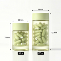 Flacon en verre Keyo 50ml 100ml pour capsules blanchissantes, vitamines, soins capillaires et cutanés, pot haut de gamme hermétique pour pilules