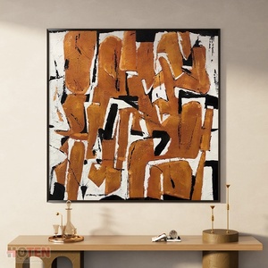 Pintado a mano moderno hogar Decoración <span class=keywords><strong>Simple</strong></span> lienzo pared arte naranja amarillo textura abstracta <span class=keywords><strong>paisaje</strong></span> aceite impreso con método colorido - Product Image 3