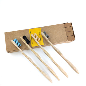 Brosse à dents en bambou naturel pur, 4 pièces, brosse à dents Portable, brosses écologiques, outils de nettoyage buccal - Product Image 3