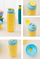 Ensemble de boîte à lunch pour enfants avec bouteille d'eau, boîte à sandwich, cuillère et fourchette, en plastique micro-ondable
