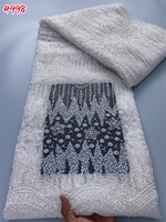 4998 Kalume Nouveauté Tissu en dentelle française à perles pour robe de mariée, dentelle filet africaine nigériane à sequins, luxe haute qualité