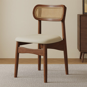 Silla de Comedor de Madera Maciza Estilo Vintage, Madera de Caucho y Ratán, Uso Comercial, Diseño Retro Francés, <span class=keywords><strong>Muebles</strong></span> Vintage para <span class=keywords><strong>Restaurante</strong></span> - Product Image 5
