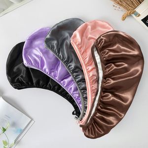 Serviette turban absorbante à séchage rapide en satin pour femme, double couche, pour cheveux bouclés - Product Image 2